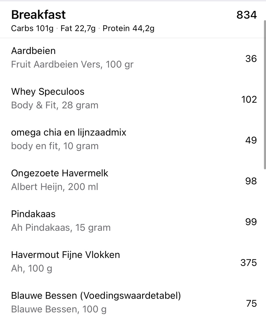 ontbijt 800 kcal